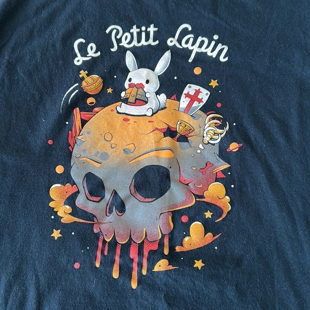 Le Petit Lapin short sleeve shirt black size XL - Picture 16 of 16